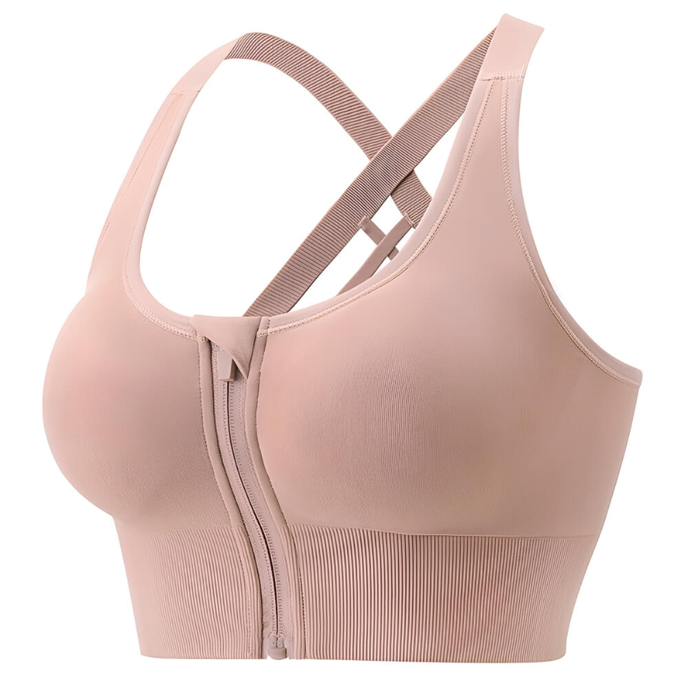 Magic Front Zip Crossback Sports Bra | High - Impact Support & Breathable Comfort - Magic Bra