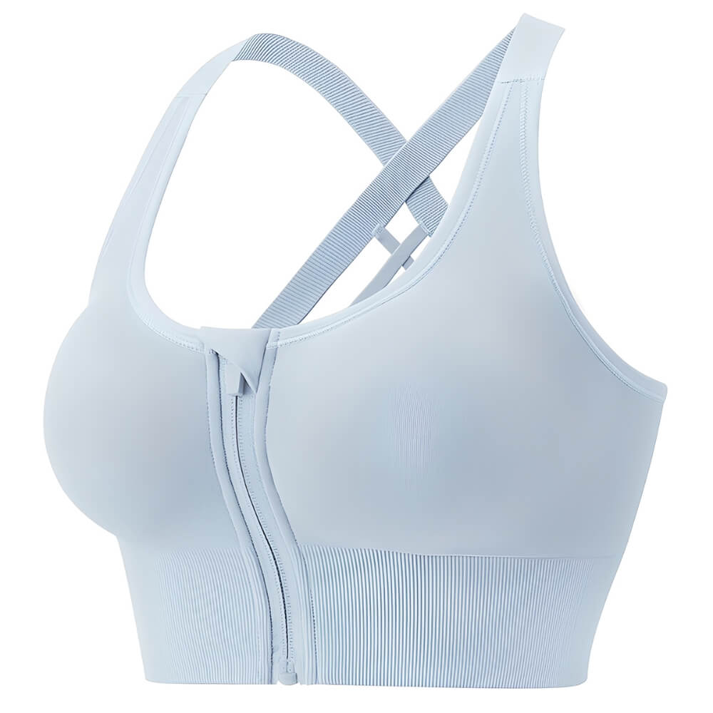 Magic Front Zip Crossback Sports Bra | High - Impact Support & Breathable Comfort - Magic Bra