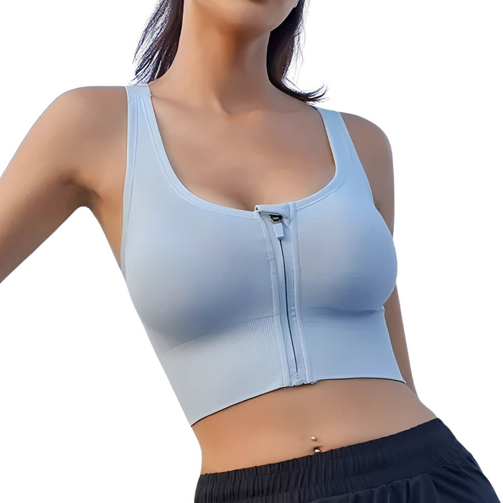 Magic Front Zip Crossback Sports Bra | High - Impact Support & Breathable Comfort - Magic Bra