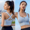 Magic Front Zip Crossback Sports Bra | High - Impact Support & Breathable Comfort - Magic Bra